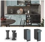Vicco Schubunterschrank K&uuml;chenschrank R-Line Solid Anthrazit Blau Grau 30 cm modern