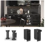 Vicco Schubunterschrank K&uuml;chenschrank R-Line Solid Anthrazit Schwarz 30 cm modern