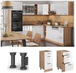 Vicco Schubladenunterschrank K&uuml;chenschrank K&uuml;chenzeile R-Line 40 cm Eiche Wei&szlig;