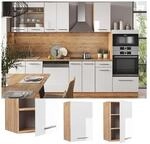 Vicco H&auml;ngeschrank K&uuml;chenschrank K&uuml;chenm&ouml;bel Fame-Line Eiche Wei&szlig; modern 45 cm