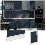 Vicco Geschirrsp&uuml;lerblende Fame-Line Wei&szlig; Dunkelblau Hochglanz 45 cm mit