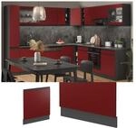 Vicco Geschirrsp&uuml;lerblende K&uuml;chenschrank K&uuml;chenm&ouml;bel R-Line J-Shape Anthrazit Rot