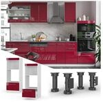 Vicco Mikrowellenumbauschrank K&uuml;chenschrank K&uuml;chenm&ouml;bel Fame-Line Wei&szlig; Bordeaux