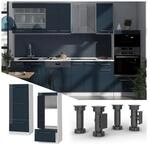 Vicco Mikrowellenschrank Fame-Line Wei&szlig; Dunkelblau Hochglanz 60 cm mit...