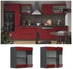 Vicco Glash&auml;ngeschrank K&uuml;chenschrank K&uuml;chenm&ouml;bel R-Line J-Shape Anthrazit...