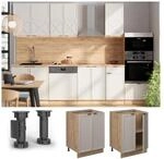 Vicco Unterschrank Fame-Line Eiche Grau-Beige gerahmt 60 cm mit Arbeitsplatte...
