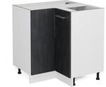 Vicco Eckunterschrank R-Line Schwarz Beton Wei&szlig; 87 cm ohne Arbeitsplatte