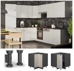 Vicco Eckunterschrank Fame-Line Anthrazit Grau-Beige gerahmt 87 cm ohne Arbeitsplatte