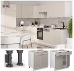 Vicco Schubunterschrank Fame-Line Wei&szlig; Grau-Beige gerahmt 80 cm mit...