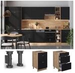 Vicco Schubladenunterschrank Fame-Line Eiche Schwarz gestreift 50 cm mit