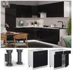 Vicco Schubunterschrank Fame-Line Wei&szlig; Schwarz gestreift 80 cm mit...