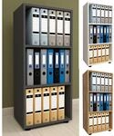 VCM Holzregal stehend platzsparender Aktenschrank Ma&szlig;e ca. H. 108 x B. 49 x T.