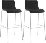 CLP Barhocker 2er Set mit Lehnen Hover, Barst&uuml;hle stapelbar mit Stoffbez&uuml;ge,