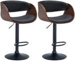 CLP 2er Set Barhocker Portmore Kunstleder I H&ouml;henverstellbarer Barstuhl Mit Lehne
