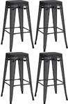 CLP 4er Set Barhocker Fletcher I Stapelbarer Tresenhocker Mit Bodenschonern Und