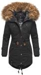 MARIKOO Damen Wintermantel stylischer Winterparka mit abnehmbarem Kunstfell...