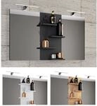 VCM Badspiegel rahmenlos Wandspiegel mit Ablagef&auml;cher modernes Design Ma&szlig;e