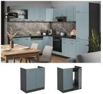 Vicco Sp&uuml;lenunterschrank K&uuml;chenschrank R-Line Solid Anthrazit Blau Grau 80 cm