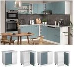 Vicco Eckunterschrank K&uuml;chenschrank R-Line Solid Wei&szlig; Blau Grau 86 cm modern