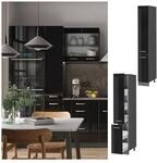 Vicco Apothekerhochschrank K&uuml;chenschrank R-Line Solid Anthrazit Schwarz 30 cm modern