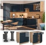 Vicco Schubunterschrank Fame-Line Eiche Dunkelblau Hochglanz 80 cm mit...