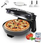 Sommertal PizzaProfi Pizzaofen, 32cm Pizzastein, schnelle 3-Minuten Pizza, 5-teiliges