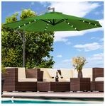 Luxus Sonnenschirm mit LED Beleuchtung Ampelschirm 350cm Solar Garten Schirm Pavillon