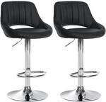 CLP Barhocker 2er Set h&ouml;henverstellbar mit Lehne Milet, Barst&uuml;hle gepolstert