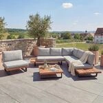 Garten-Garnitur mit Sessel MCW-H54, Lounge-Set Sofa, Spun Poly Akazie Holz MVG