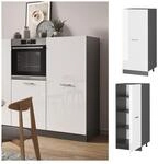 Vicco Backofenumbauschrank K&uuml;chenschrank K&uuml;chenzeile R-Line 60 cm Anthrazit Wei&szlig;