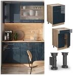 Vicco Schubunterschrank Fame-Line Eiche Dunkelblau Hochglanz 60 cm ohne Arbeitsplatte