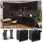 Vicco Schubunterschrank Fame-Line Anthrazit Schwarz gestreift 80 cm ohne