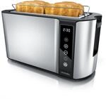 Arendo Toaster f&uuml;r 4 Scheiben Langschlitz 1500 W, Br&ouml;tchenaufsatz, W&auml;rmeisoliert,
