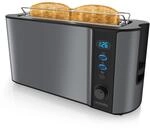 Arendo Toaster Langschlitz f&uuml;r 2 Scheiben, 1000 W, Br&ouml;tchenaufsatz, W&auml;rmeisoliert,