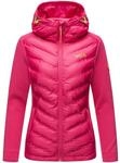 NAVAHOO Damen Stylische Outdoorjacke &Uuml;bergangsjacke mit Kapuze Nimm-Mich-Mit