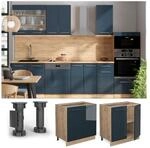 Vicco Unterschrank Fame-Line Eiche Dunkelblau Hochglanz 80 cm ohne Arbeitsplatte