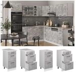 Vicco Schubladenunterschrank K&uuml;chenschrank K&uuml;chenzeile R-Line 40 cm Wei&szlig; Beton