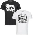Lonsdale Herren T-Shirt normale Passform Doppelpack BYLCHAU