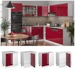 Vicco Eckunterschrank K&uuml;chenschrank K&uuml;chenzeile R-Line 86 cm Wei&szlig; Bordeaux T&uuml;r