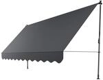 Juskys Klemmmarkise Kapstadt 400x120 cm - H&ouml;henverstellbar, ohne Bohren,