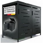 Juskys M&uuml;lltonnenbox Arel 2er - Metall Gartenbox f&uuml;r M&uuml;lltonnen -...