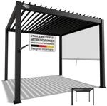 Juskys Lamellendach Tahiti 3x3 m - Stahl Pergola - Terrassen&uuml;berdachung stabil -