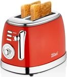 Zilan 60er Jahre Retro 2 Scheiben Doppelschlitz Toaster 850 Watt
