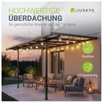 Juskys Terrassendach Borneo 3x3 m Aluminium mit Doppelstegplatten