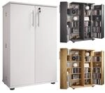 VCM Holz CD DVD Stand Regal/Schrank platzsparender CD Schrank mit 2 abschlie&szlig;baren