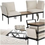 tectake® Gartenlounge-Set, 5 in 1 Funktion, 5-fach verstellbare Lehne, dicke tectake® Gartenlounge-Set, 5 in 1 Funktion, 5-fach verstellbare Lehne, dicke