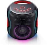 Sharp PS921BK Bluetooth Party Lautsprecher tragbar 130W mit 14h Akku, LED Beleuchtung