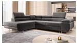 M-Punkt Wohnlandschaft Ecksofa MIAMI Samt Grau mit Bett Bettkasten