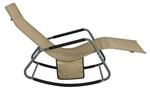SoBuy Schaukelstuhl f&uuml;r den Garten mit Seitentasche Khaki 145x57x84cm Industriell