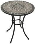 DEGAMO Bistrotisch SIENA 60cm rund, Eisen schwarz und Mosaik grau